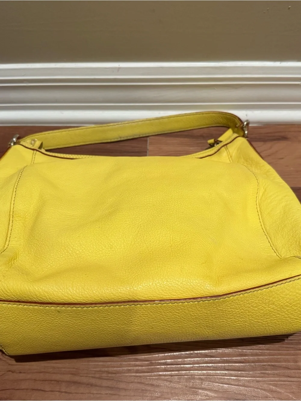kate spade Bright Yellow Pebbled Leather Shoulder Bag